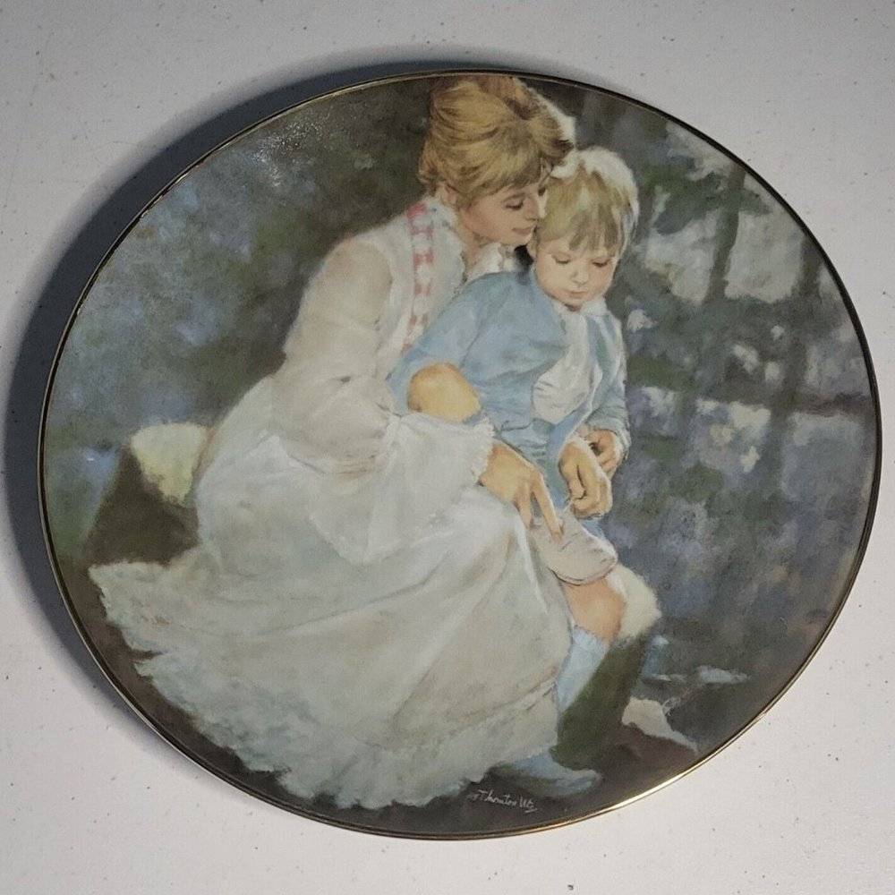1984 MOTHER'S DAY COLLECTOR'S PLATE by THORNTON UTZ "MOTHER'S HELPING HAND" COA!